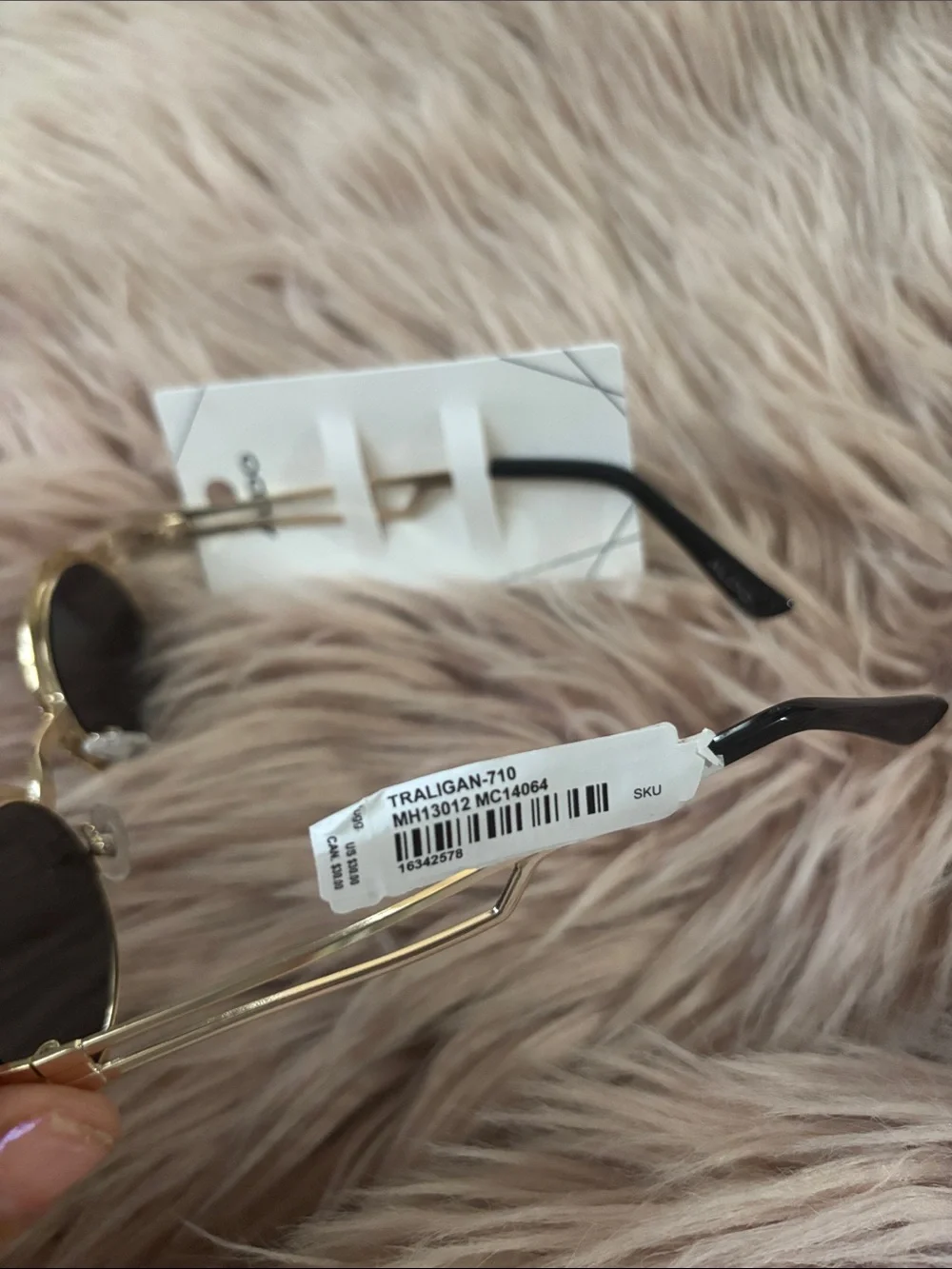 Aldo Gold Oval Sunglasses with Black Lenses